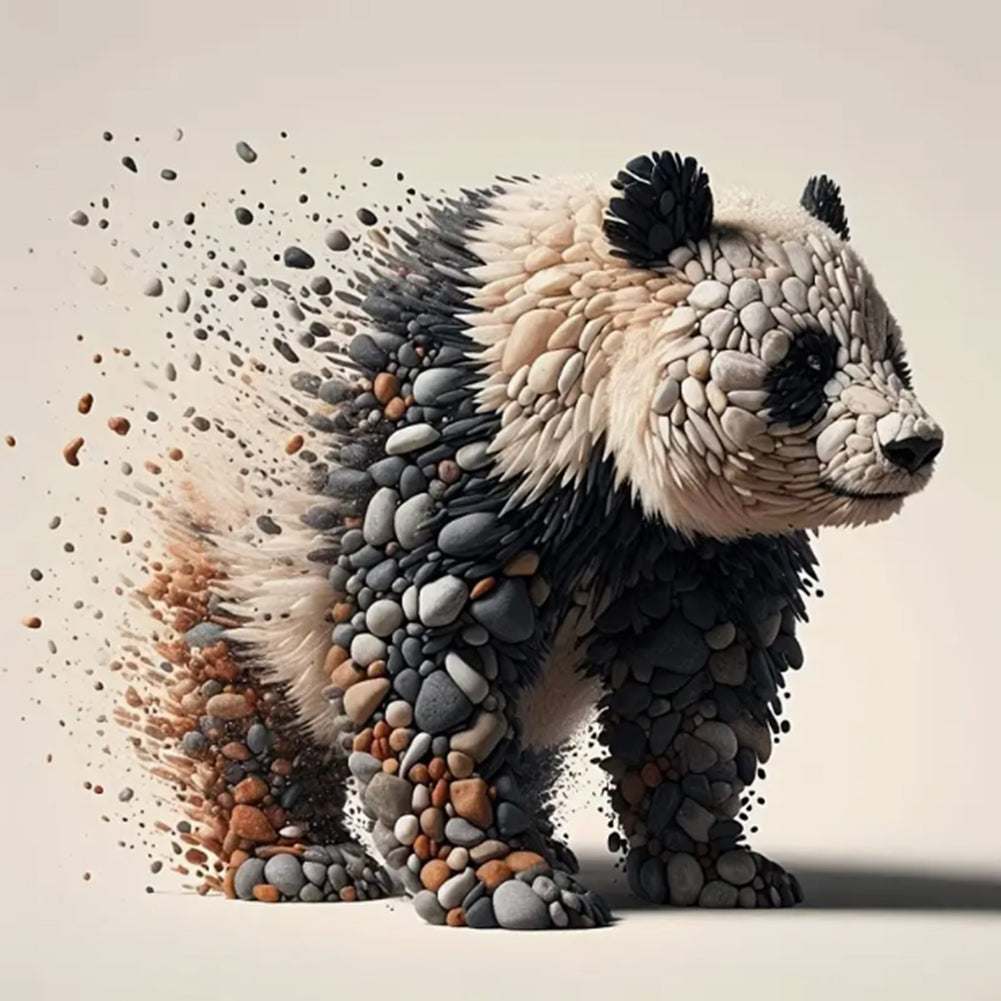 Stone Art Panda - Full Round Drill Diamond Painting 30*30CM
