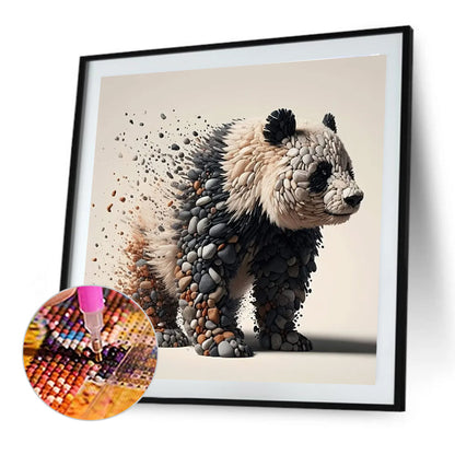 Stone Art Panda - Full Round Drill Diamond Painting 30*30CM