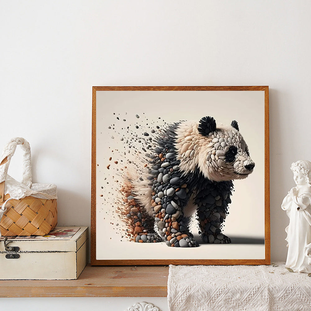 Stone Art Panda - Full Round Drill Diamond Painting 30*30CM