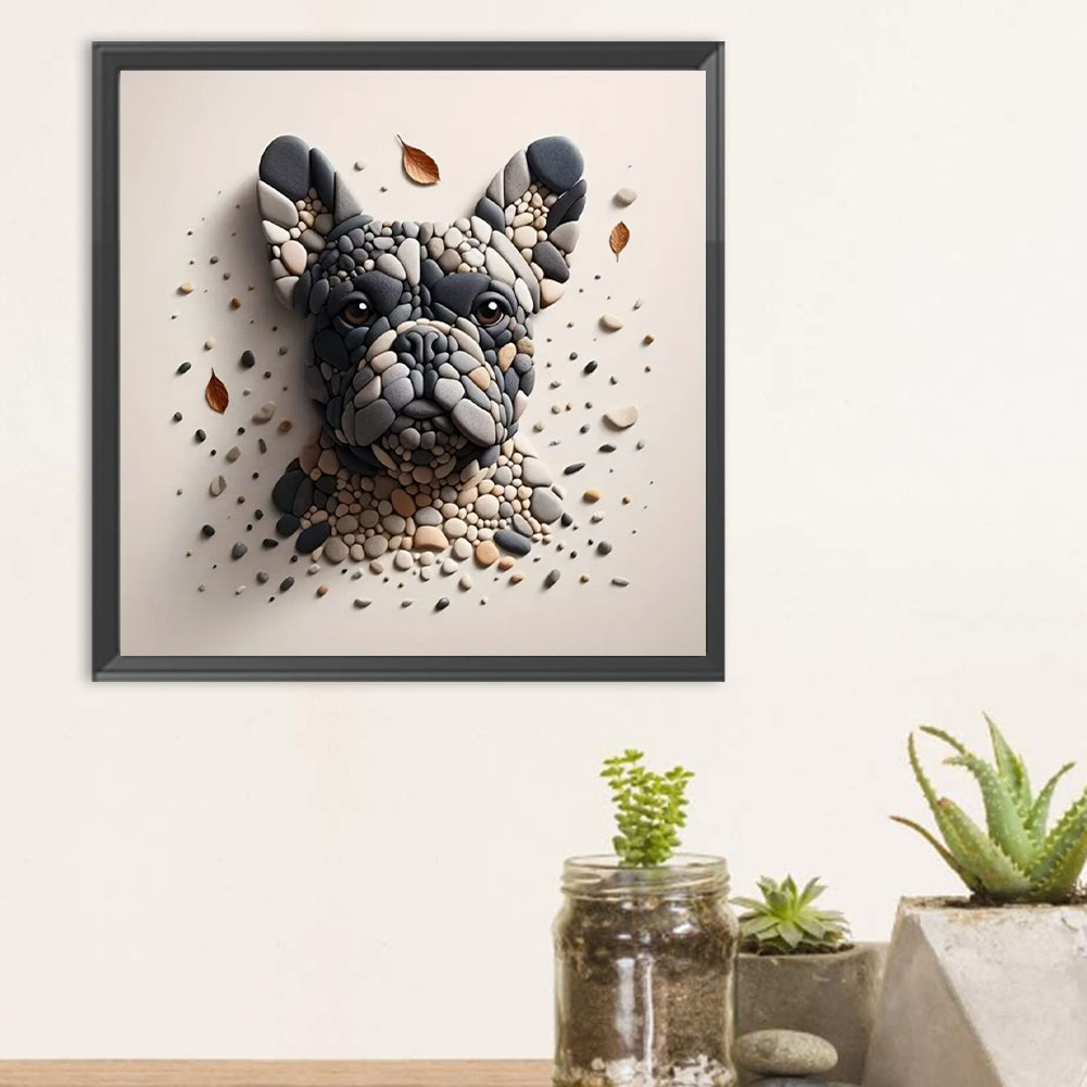 Stone Art Puppy - Full Round Drill Diamond Painting 30*30CM