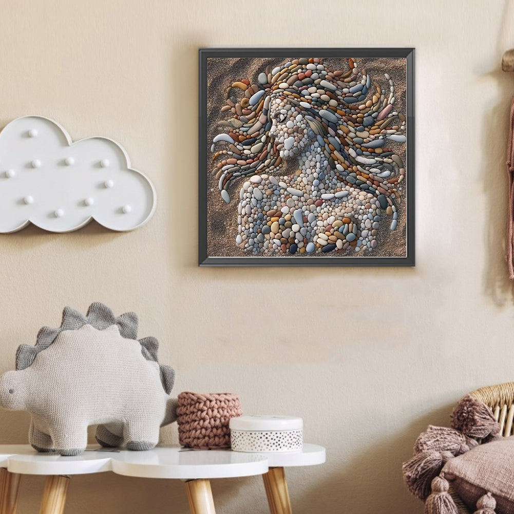 Stone Art Woman - Full Round Drill Diamond Painting 30*30CM