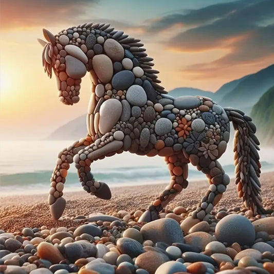 Stone Art Horse - Full Round Drill Diamond Painting 30*30CM