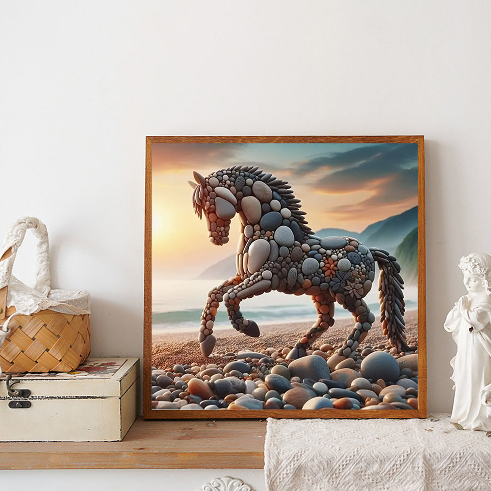 Stone Art Horse - Full Round Drill Diamond Painting 30*30CM