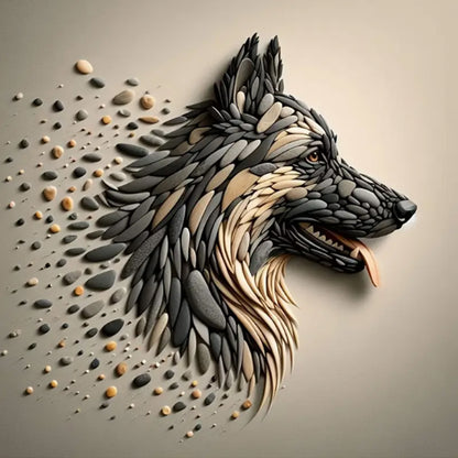 Stone Art Wolf - Full Round Drill Diamond Painting 30*30CM