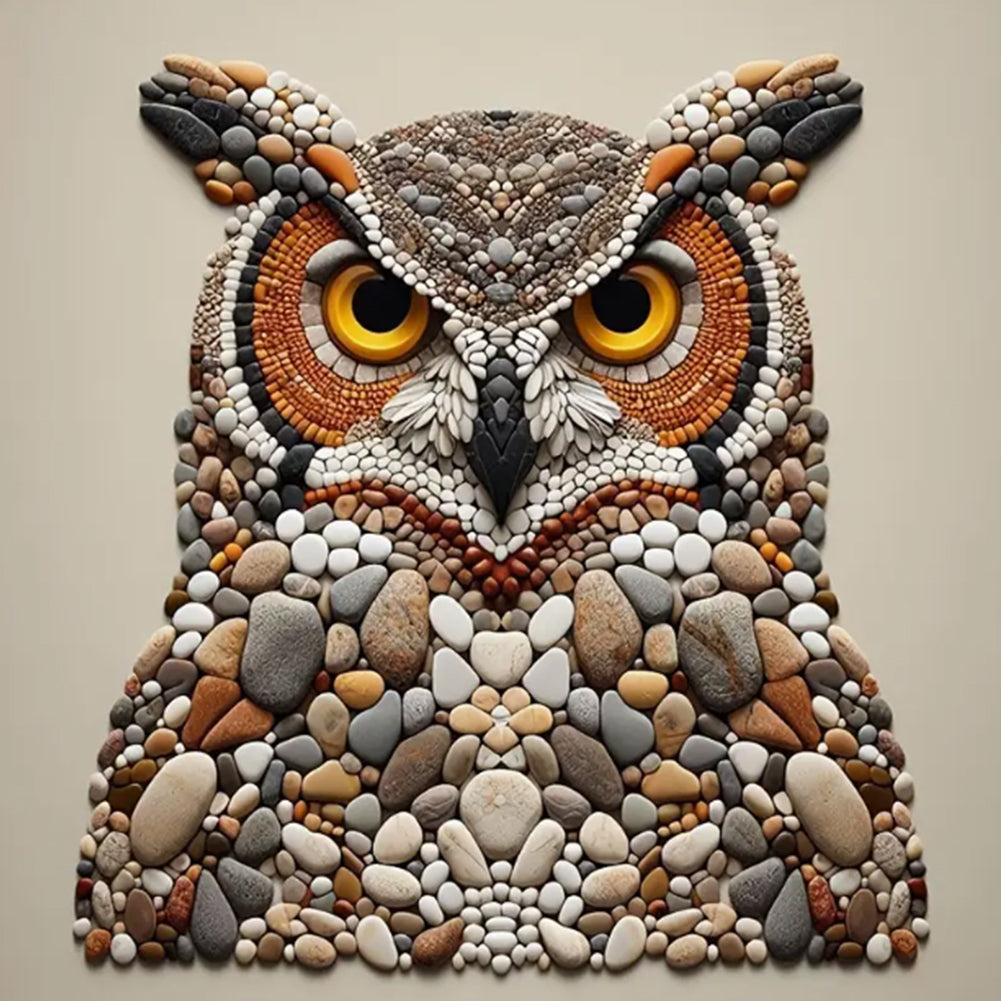 Stone Art Owl - Full Round Drill Diamond Painting 30*30CM