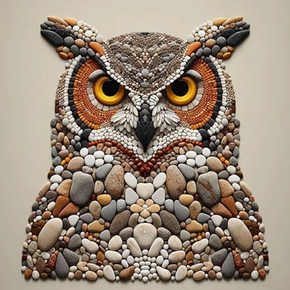 Stone Art Owl - Full Round Drill Diamond Painting 30*30CM
