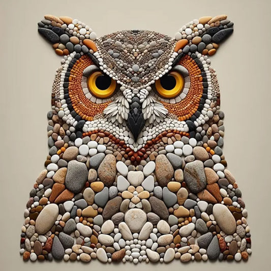 Stone Art Owl - Full Round Drill Diamond Painting 30*30CM