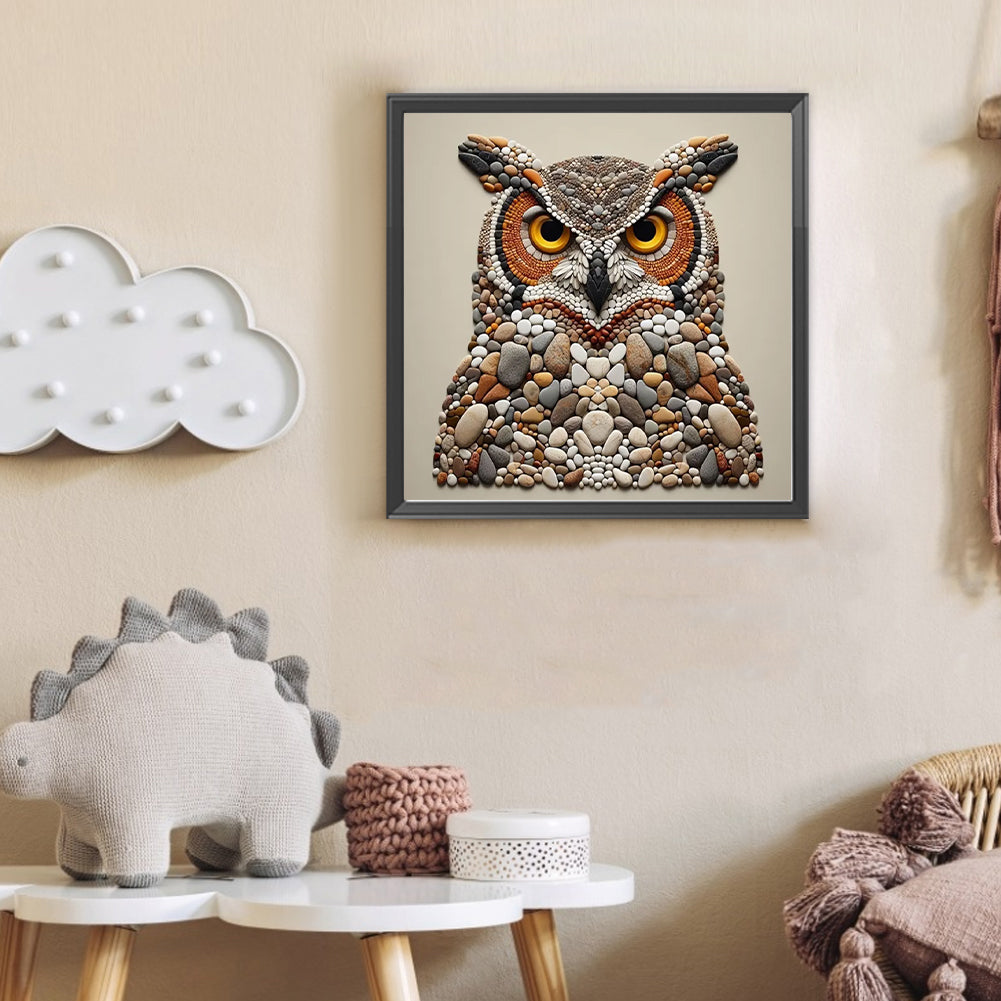 Stone Art Owl - Full Round Drill Diamond Painting 30*30CM