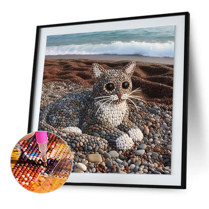 Stone Art Kitten - Full Round Drill Diamond Painting 30*30CM