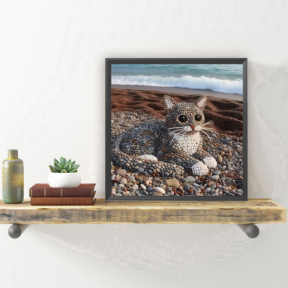 Stone Art Kitten - Full Round Drill Diamond Painting 30*30CM