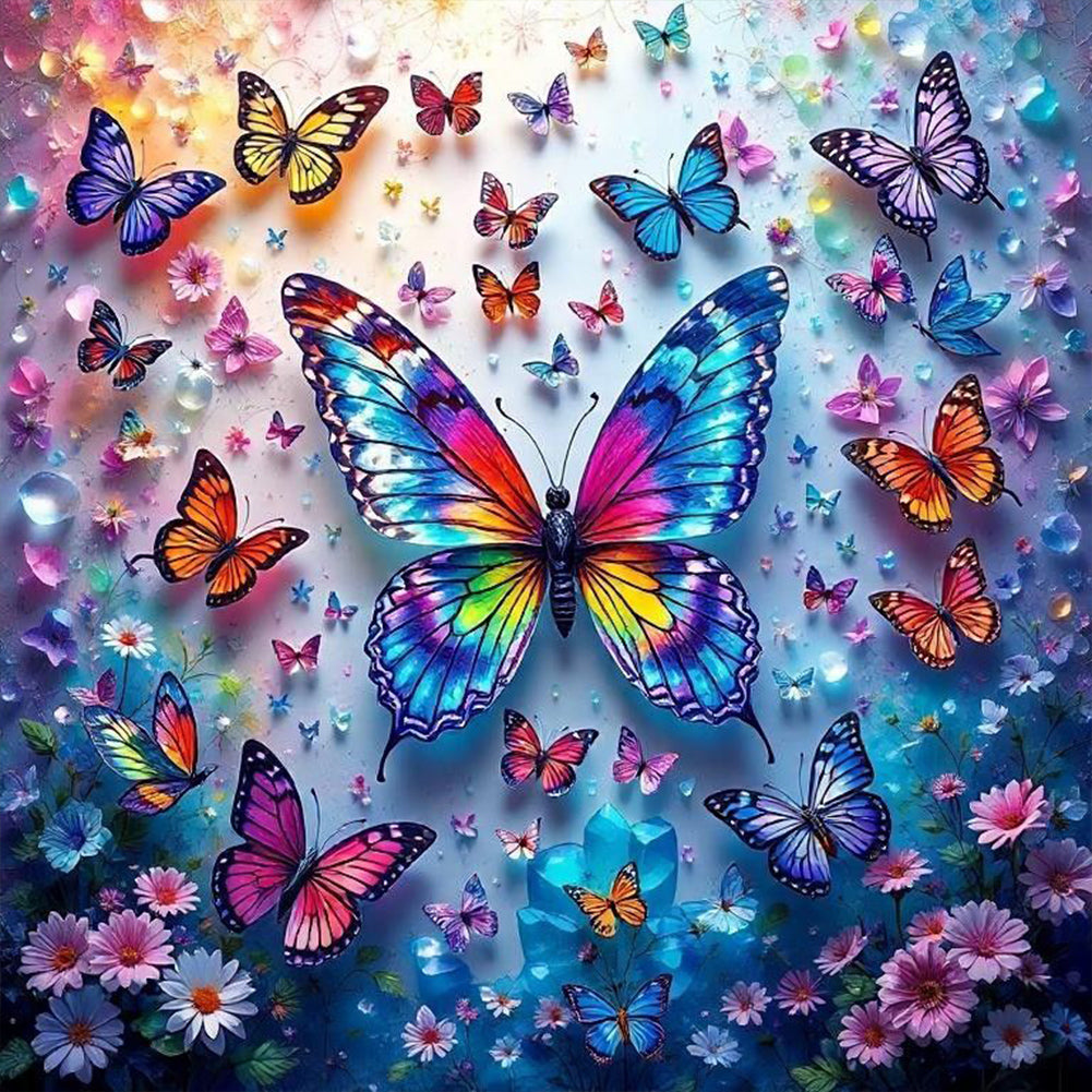 Many Butterflies - Full Round Drill Diamond Painting 40*40CM