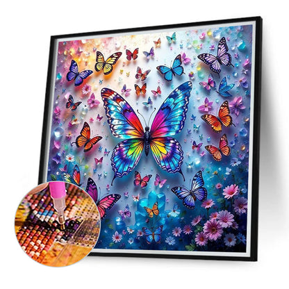 Many Butterflies - Full Round Drill Diamond Painting 40*40CM