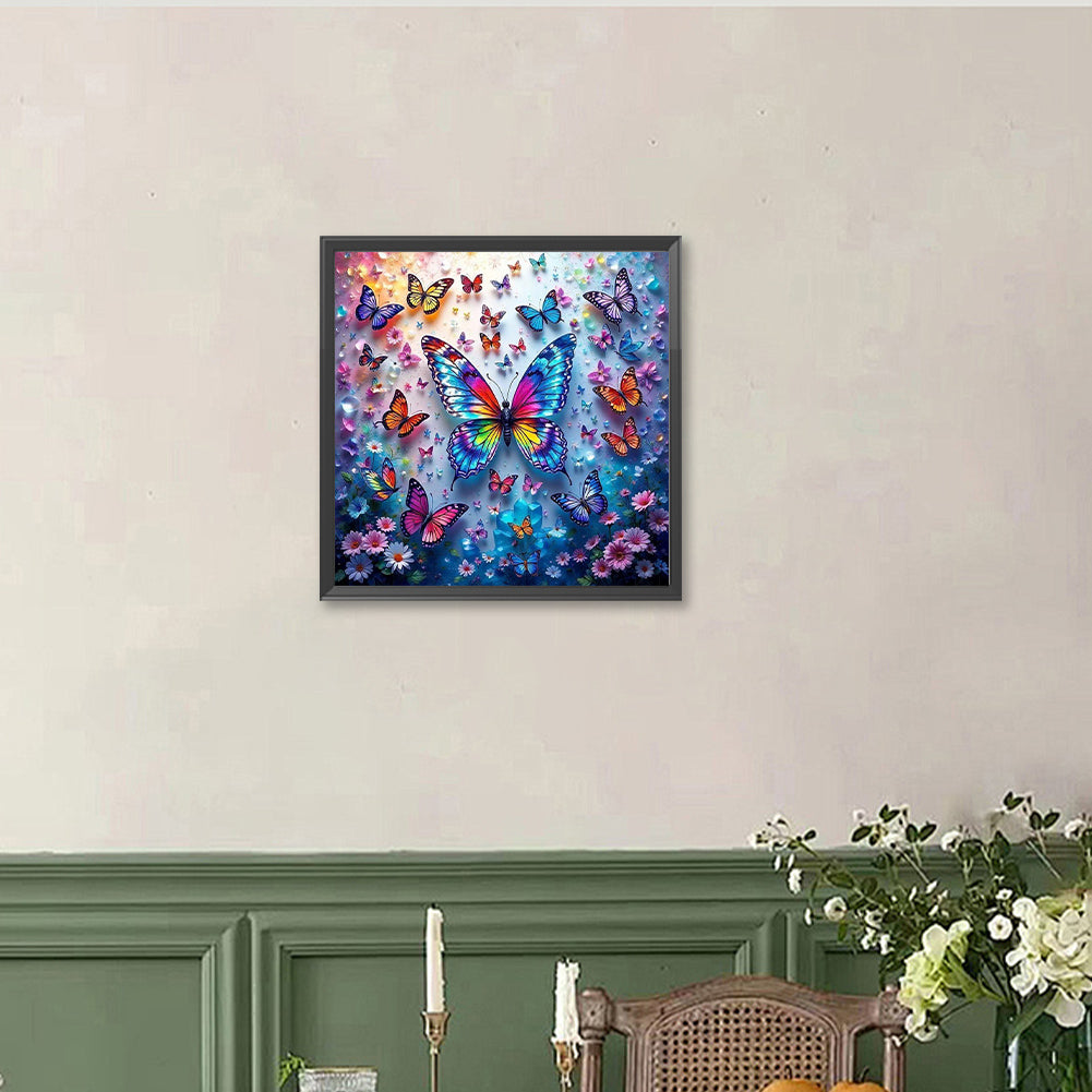 Many Butterflies - Full Round Drill Diamond Painting 40*40CM