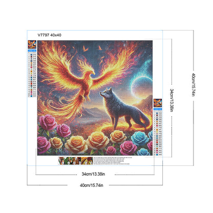 Phoenix And Wolf - Full Round Drill Diamond Painting 40*40CM