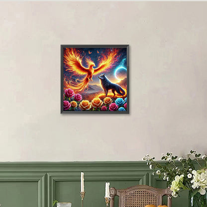 Phoenix And Wolf - Full Round Drill Diamond Painting 40*40CM