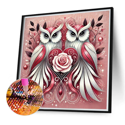 Two Owls - Full Round Drill Diamond Painting 40*40CM