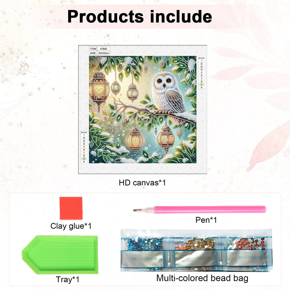 Owl - Special Shaped Drill Diamond Painting 30*30CM