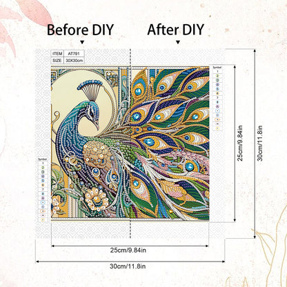 Peacock - Special Shaped Drill Diamond Painting 30*30CM