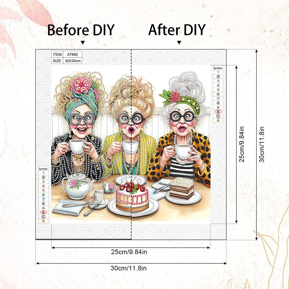 Funny Grandma - Special Shaped Drill Diamond Painting 30*30CM
