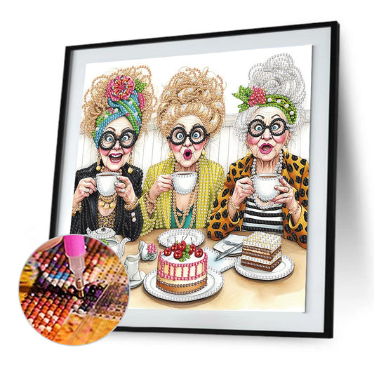 Funny Grandma - Special Shaped Drill Diamond Painting 30*30CM