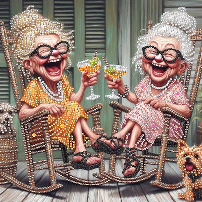 Funny Grandma - Special Shaped Drill Diamond Painting 30*30CM