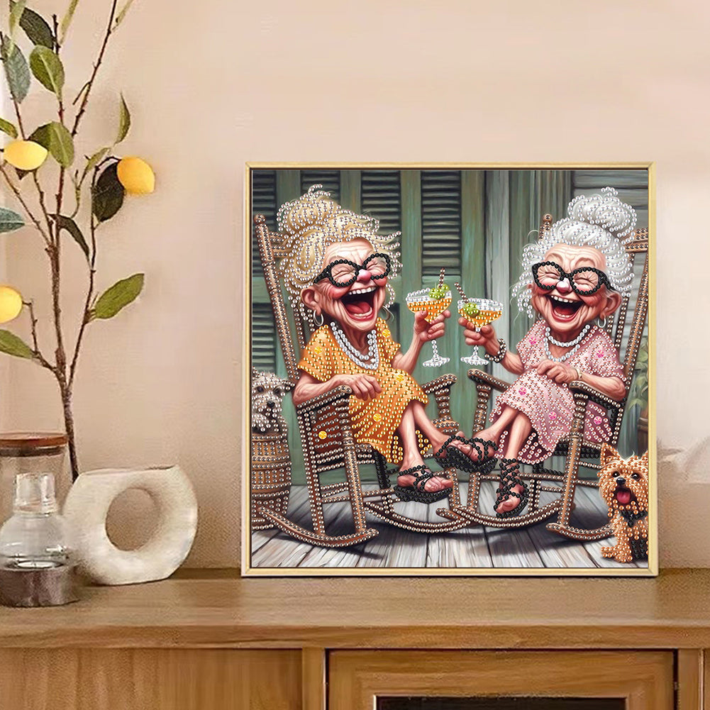Funny Grandma - Special Shaped Drill Diamond Painting 30*30CM
