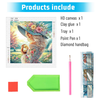Elegant Woman - Special Shaped Drill Diamond Painting 30*30CM