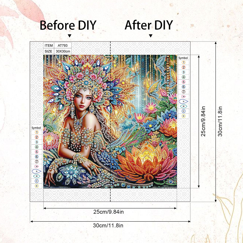 Elegant Woman - Special Shaped Drill Diamond Painting 30*30CM