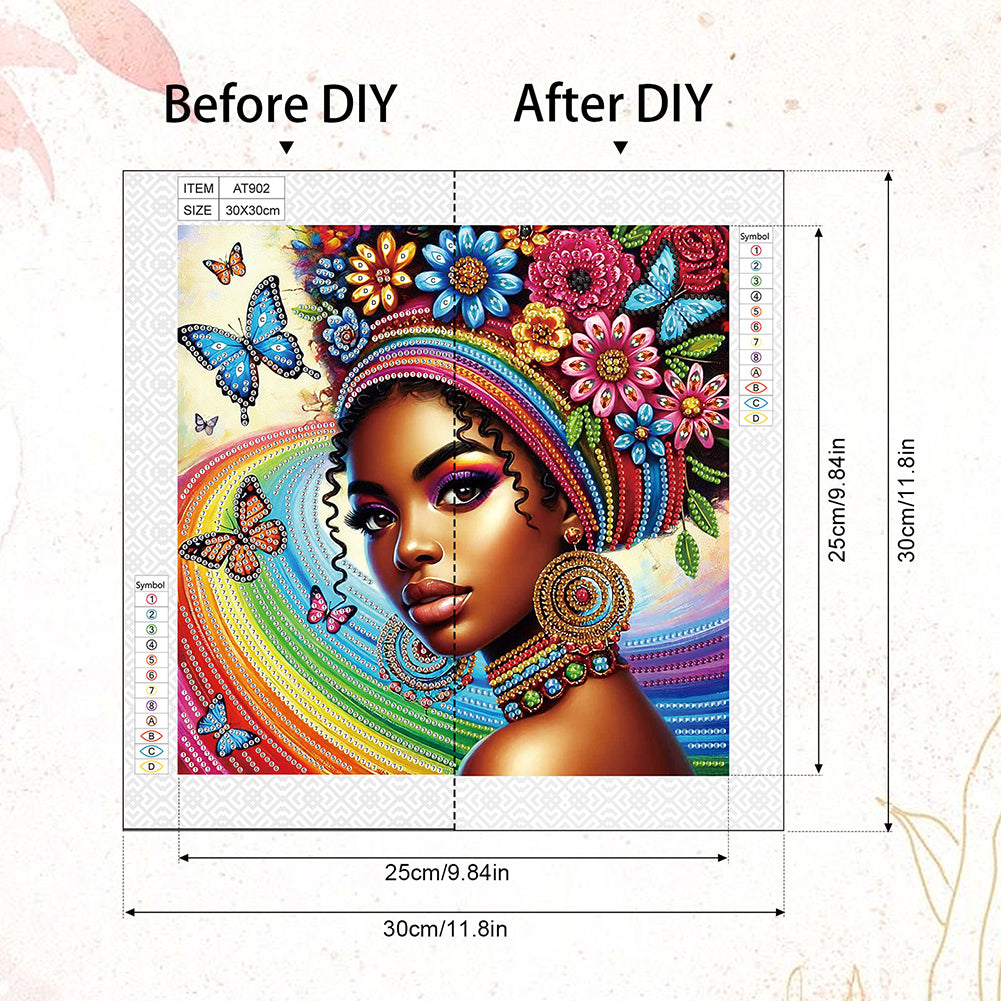 Elegant Woman - Special Shaped Drill Diamond Painting 30*30CM