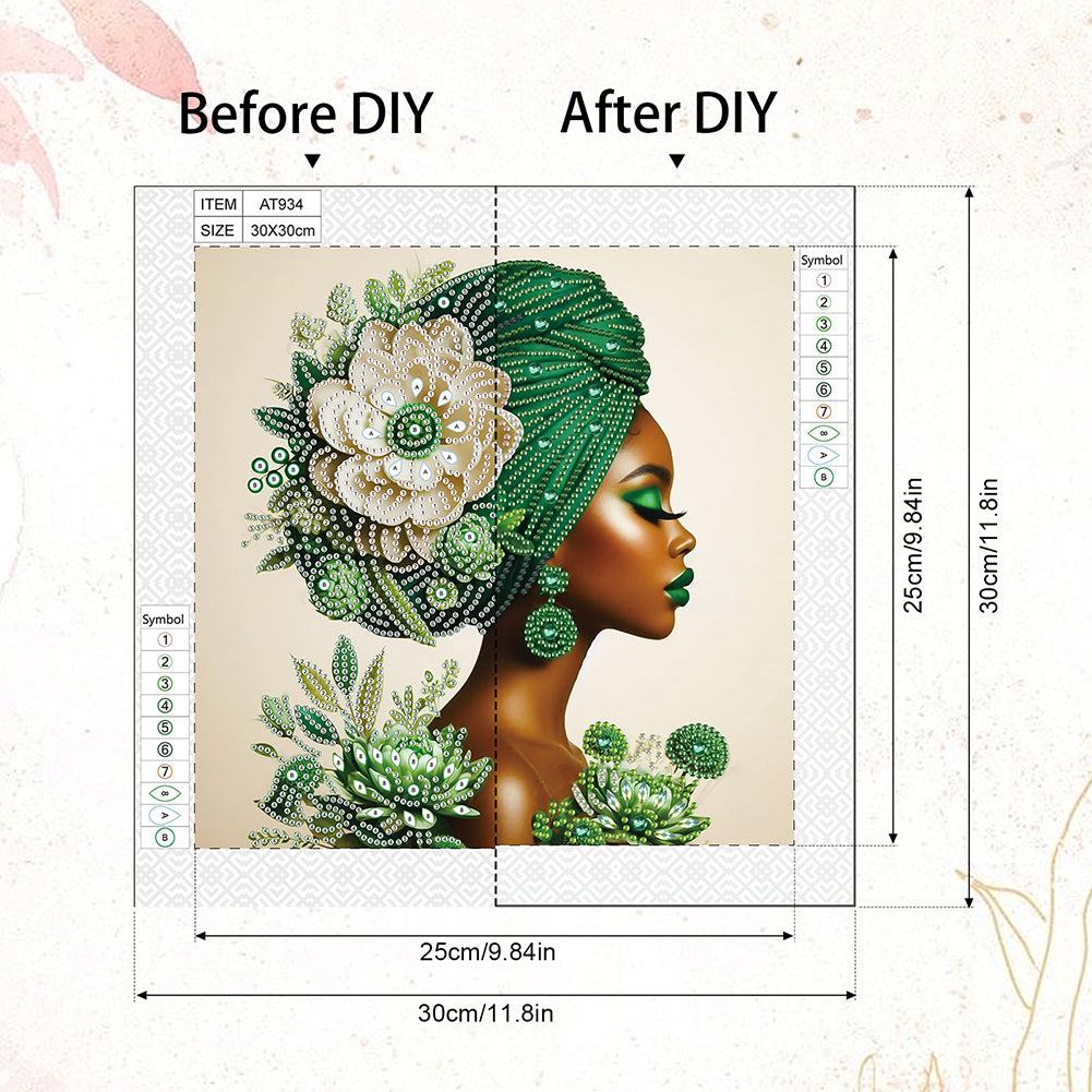 Elegant Woman - Special Shaped Drill Diamond Painting 30*30CM