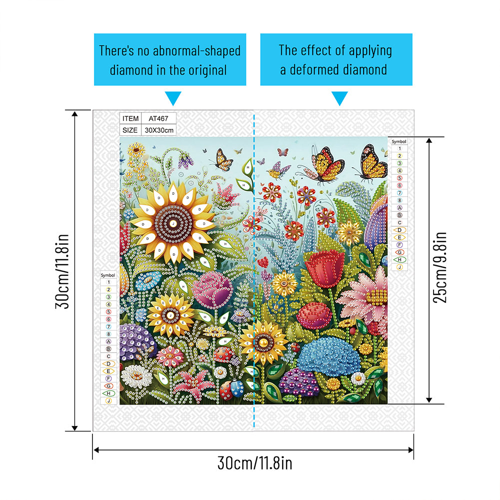 Flowers In The Woods - Special Shaped Drill Diamond Painting 30*30CM