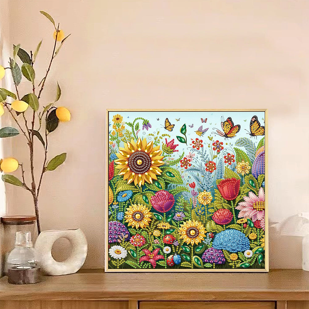 Flowers In The Woods - Special Shaped Drill Diamond Painting 30*30CM