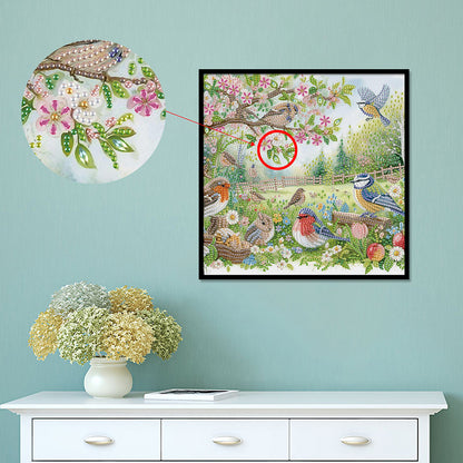 Flowers In The Woods - Special Shaped Drill Diamond Painting 30*30CM