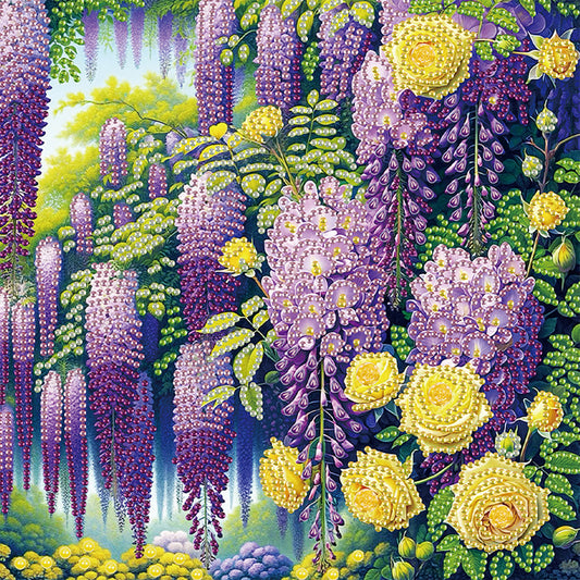 Flowers In The Woods - Special Shaped Drill Diamond Painting 30*30CM