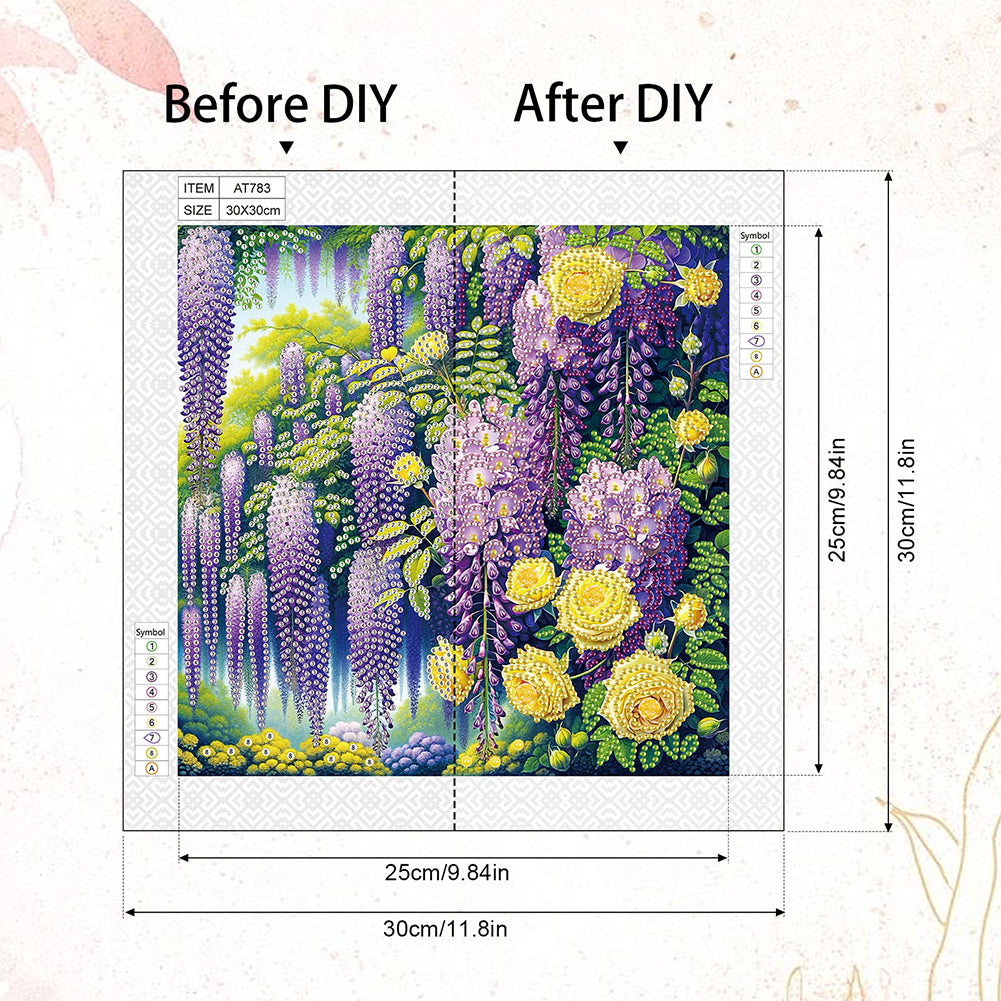 Flowers In The Woods - Special Shaped Drill Diamond Painting 30*30CM