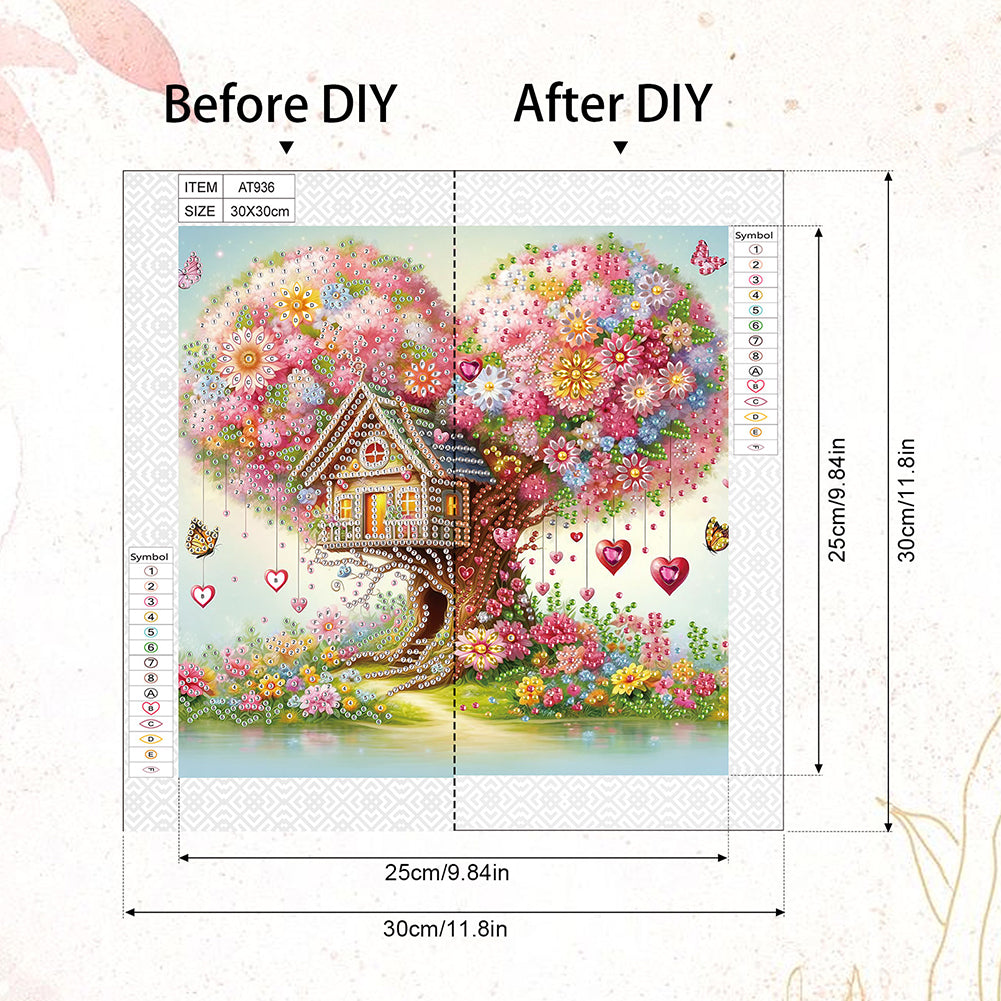 Flowers In The Woods - Special Shaped Drill Diamond Painting 30*30CM