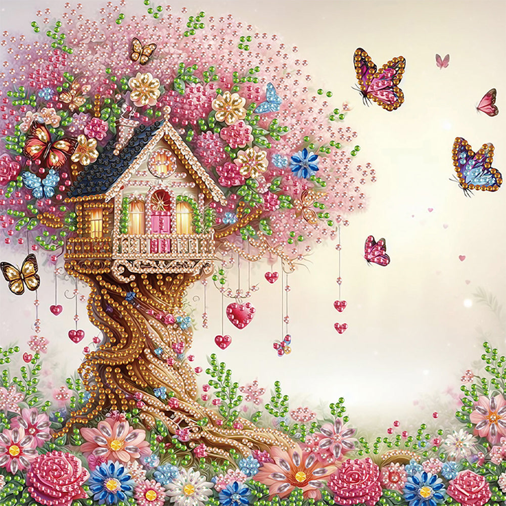 Flowers In The Woods - Special Shaped Drill Diamond Painting 30*30CM
