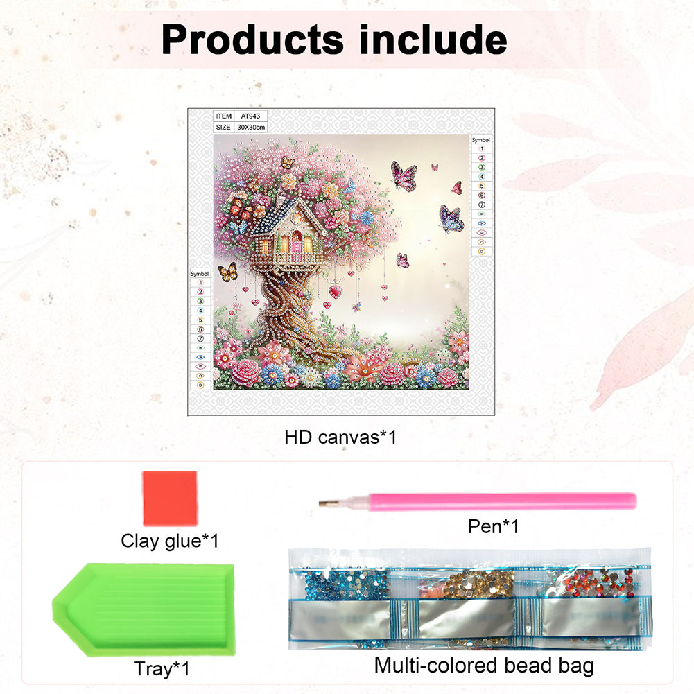 Flowers In The Woods - Special Shaped Drill Diamond Painting 30*30CM