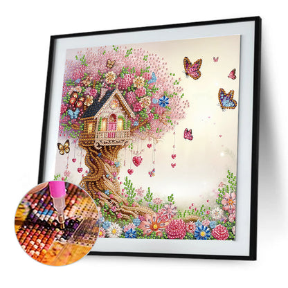 Flowers In The Woods - Special Shaped Drill Diamond Painting 30*30CM