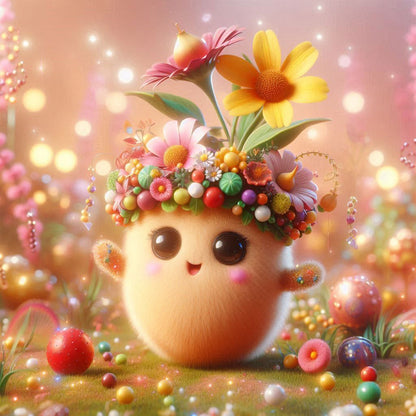 Flower Mushroom - Full Round Drill Diamond Painting 30*30CM