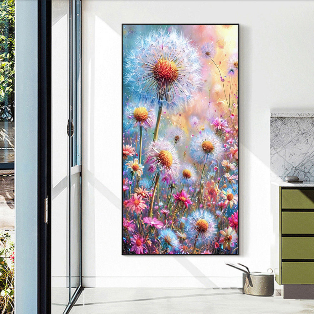Dandelion Flowers - Full Round Drill Diamond Painting 40*70CM