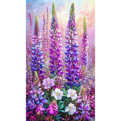 Lavender Flowers - Full Round Drill Diamond Painting 40*70CM