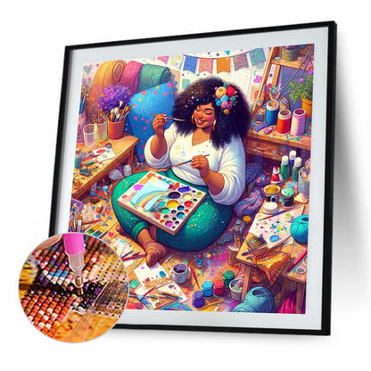 Handmade Girl - Full AB Round Drill Diamond Painting 40*40CM