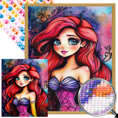 Mermaid Girl - Full AB Round Drill Diamond Painting 40*50CM