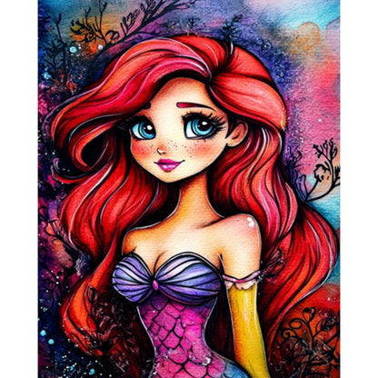 Mermaid Girl - Full AB Round Drill Diamond Painting 40*50CM
