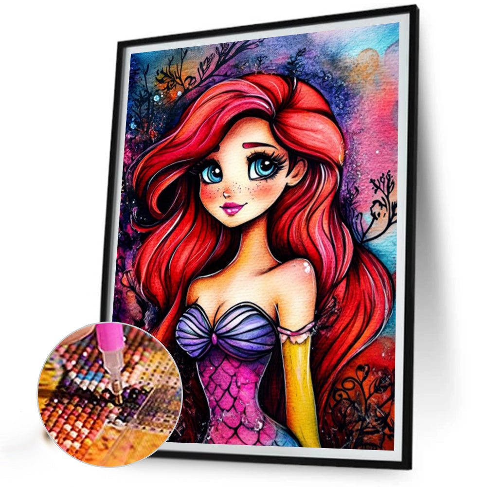Mermaid Girl - Full AB Round Drill Diamond Painting 40*50CM