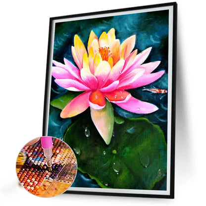 Multi-Colored Lotus - Full AB Round Drill Diamond Painting 40*50CM