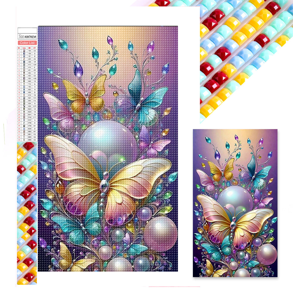 Pearl Butterfly - Full Square Drill Diamond Painting 40*70CM