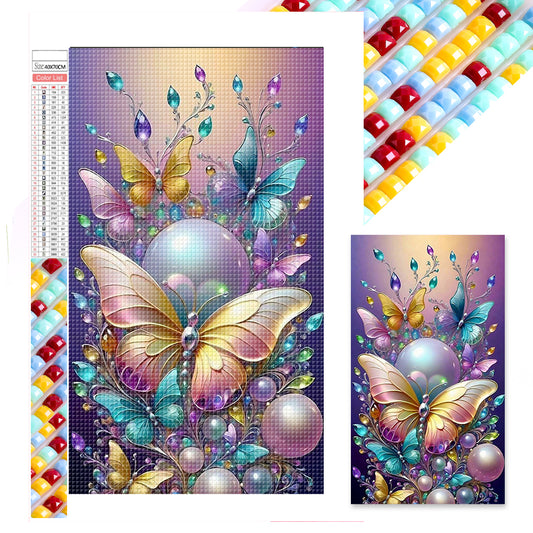 Pearl Butterfly - Full Square Drill Diamond Painting 40*70CM