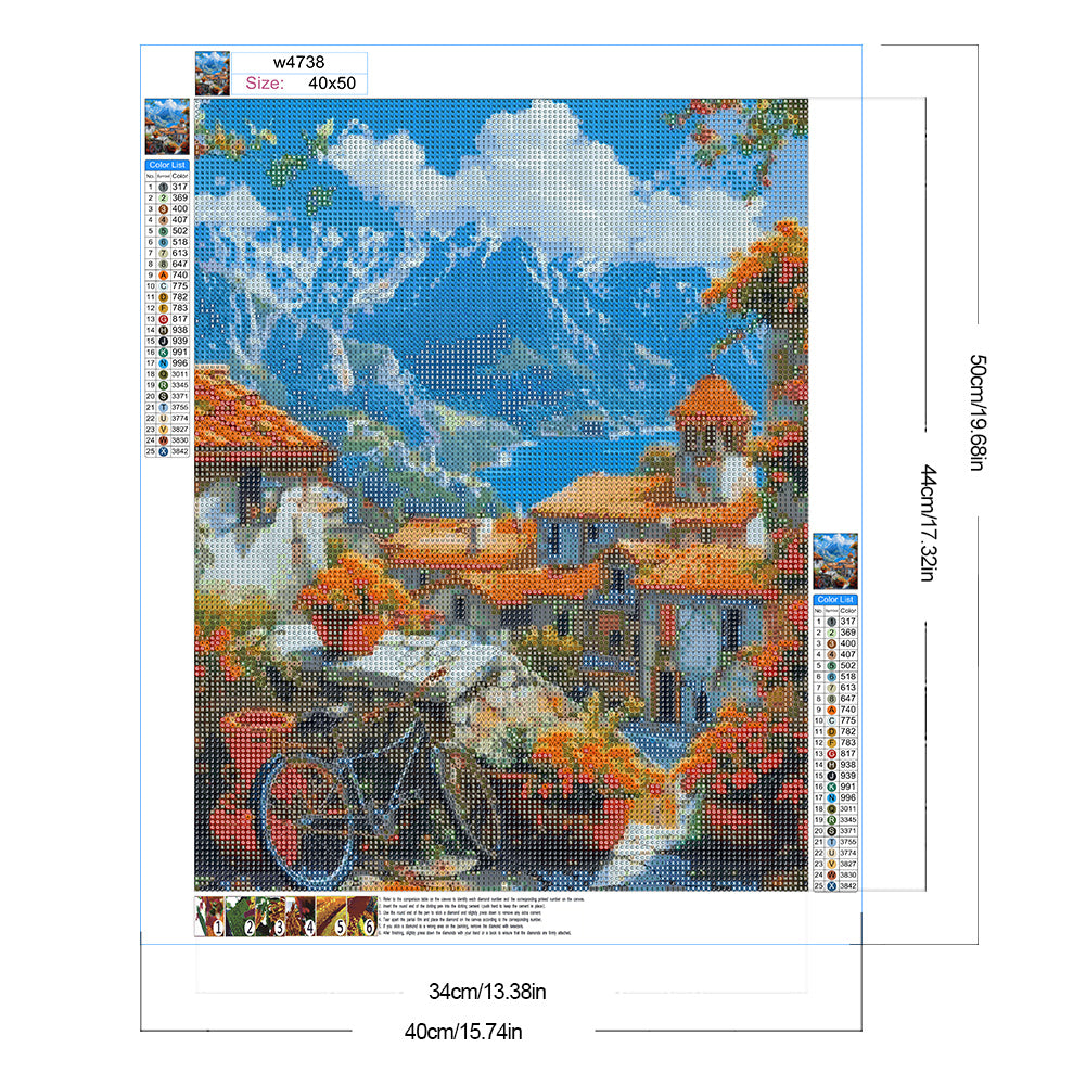 House Town - Full Round Drill Diamond Painting 40*50CM